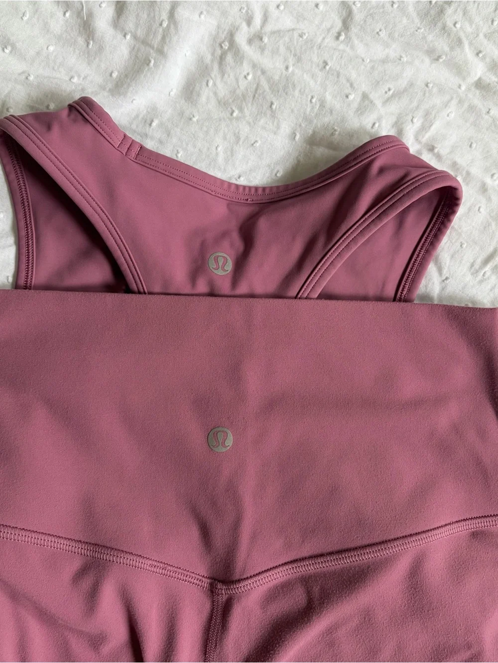 Lululemon Muted Pink Align Biker Shorts + Tank Top Athletic Workout Set Size 6